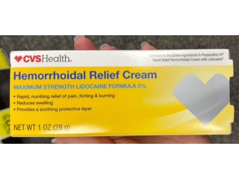 CVS Health Maximum Strength Hemorrhoidal Relief Cream, 1 oz/28 g
