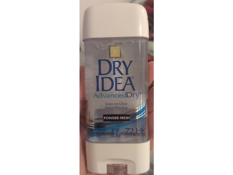 Dry Idea Advanced Dry Antiperspirant & Deodorant Gel Clear, Powder Fresh, 3 oz/85 g, Pack Of 4