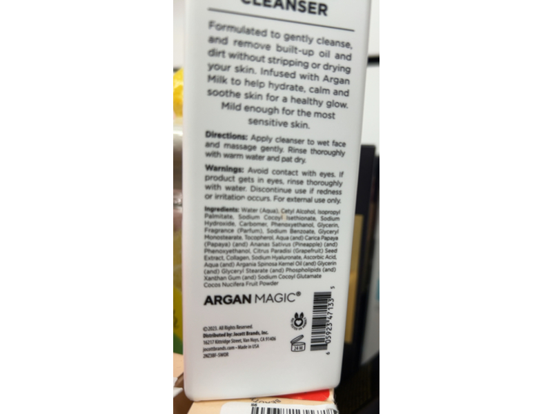Argan Magic Hydrates & Calms Argan Milk Cleanser, 8 fl oz/236 mL