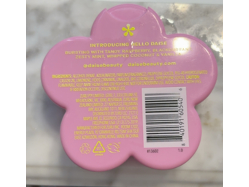 Hello Daise Fragrance Body Mist, Raspberry & Mint, 3.38 fl oz/100 mL