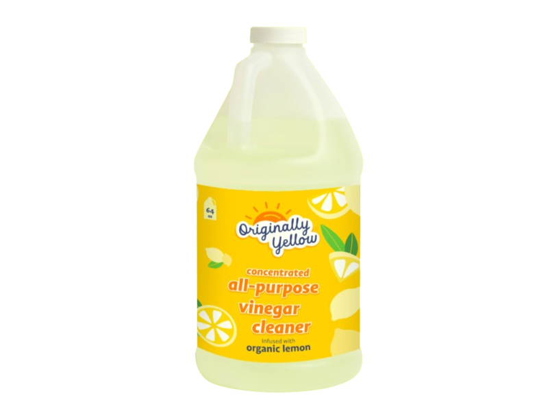 Originally Yellow All-Purpose Vinegar Cleaner, Organic Lemon, 64 fl oz/1.89 L, Pack Of 2