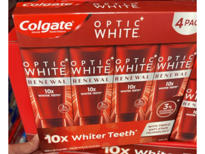 Colgate Optic White Renewal Whitening Toothpaste, 4.1 oz/116 g, Pack of 4