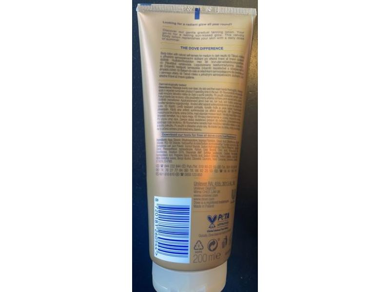 Dove Body Love Summer Revived Tanning Lotion, Medium to Dark, 200 mL