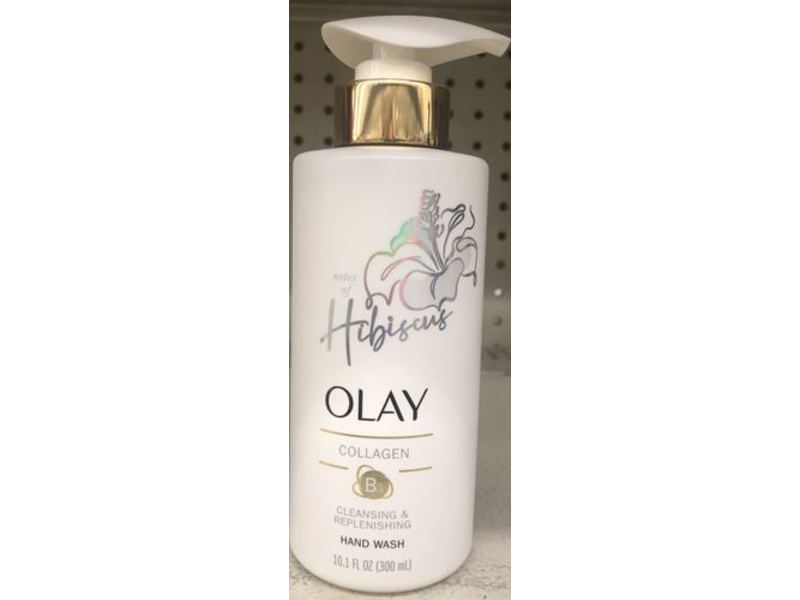 Olay Cleansing & Replenishing Liquid Hand Wash, B3, Hibiscus, 10.1 fl oz/300 mL