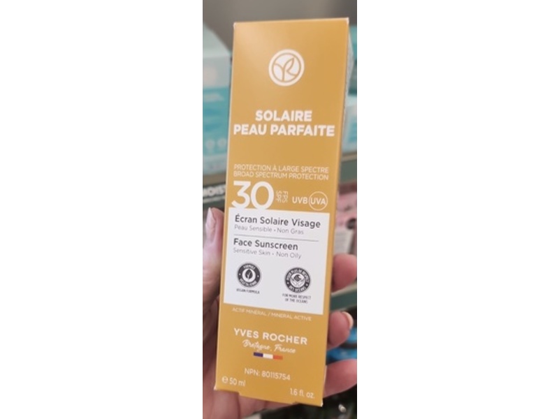 Yves Rocher Face Sunscreen, SPF 30, 1.6 fl oz/50 mL