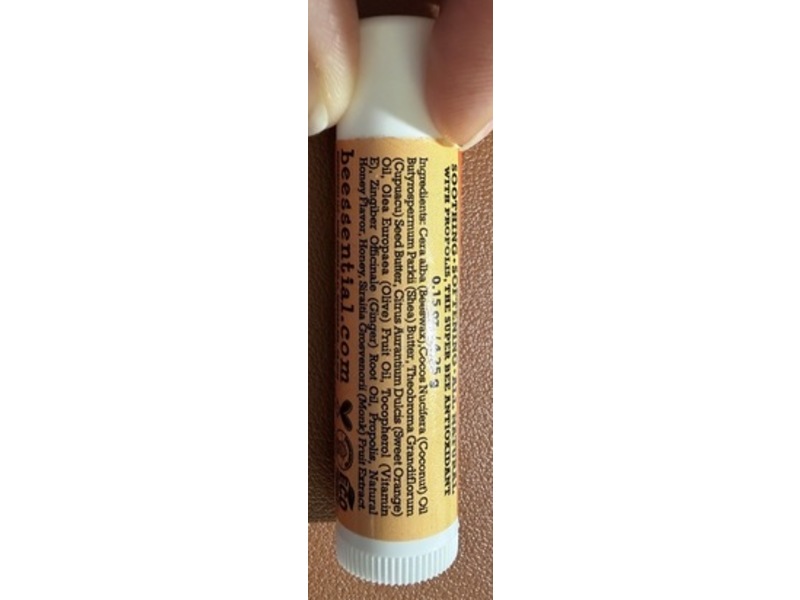 Beessential Beeswax Lip Balm, Orange Ginger, 0.15 oz/4.25 g
