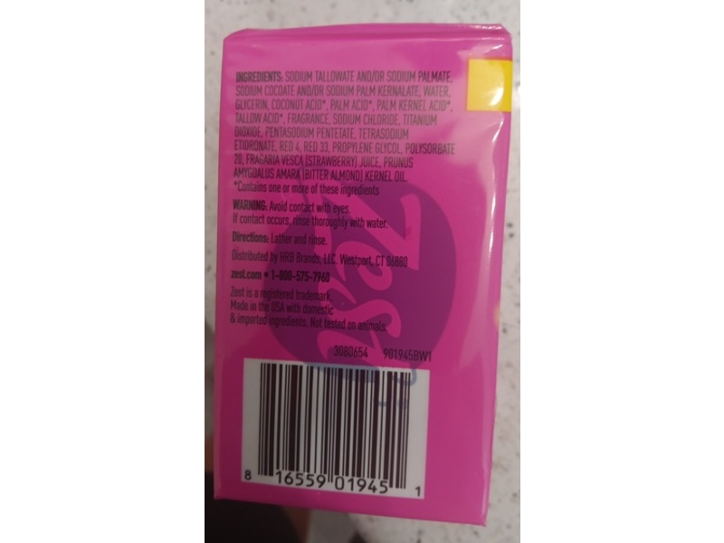 Zest Nourishing Bar Soap, Lush Orchid & Almond Oil, 4.12 oz/116 g