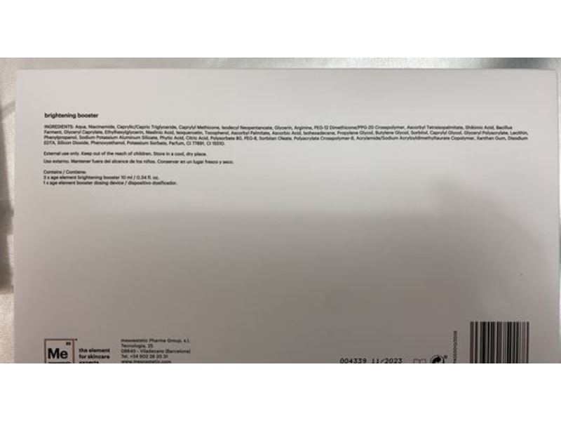 Mesoestetic Age Element Brightening Booster, 0.34 fl oz/10 mL
