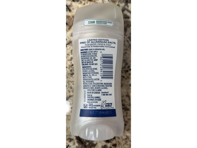 Secret Aluminum Free Dry Solid Deodorant, Pistachio Bliss Scent, 2.4 oz/68 g