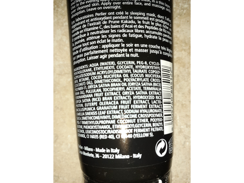 Perlier Black Rice Super Vitamin C Antioxidant Over Night Leave on Mask, 3.3 fl. oz.