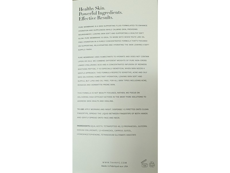 Tahnyc Pure Membrane Calming Fluid, 1 fl oz/30 mL