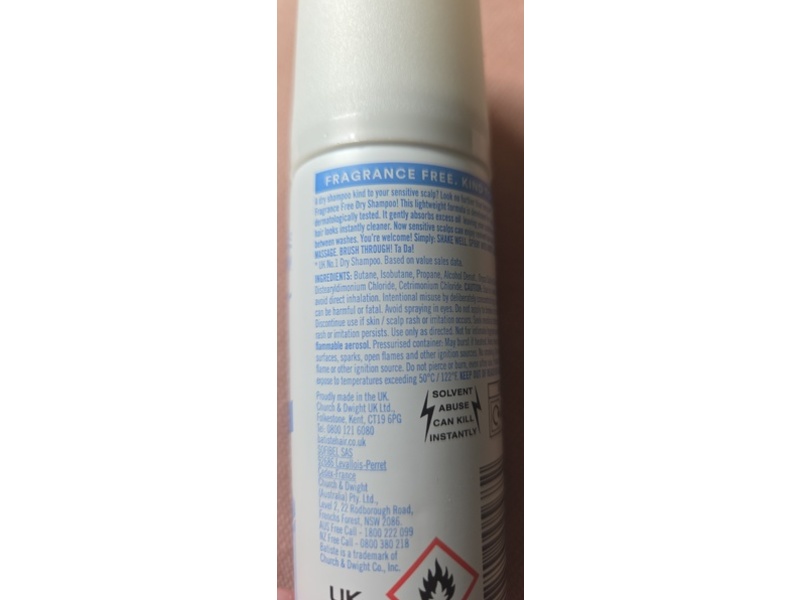 Batiste Gentle Dry Shampoo, Sensitive Scalp, 30 g