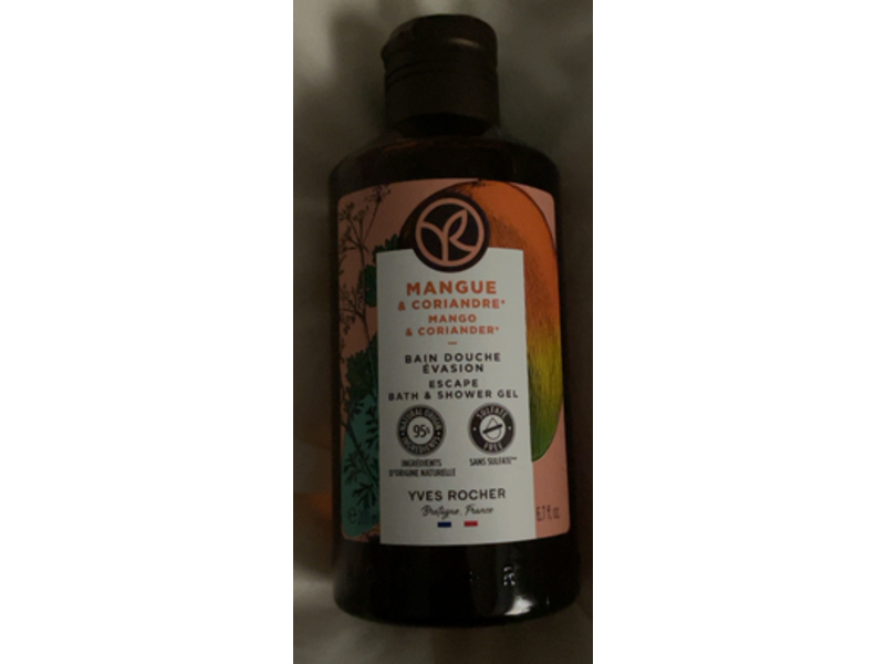 Yves Rocher Escape Bath & Shower Gel, Mango & Coriander, 6.7 fl oz/200 mL