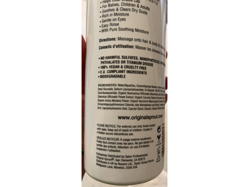 Original Sprout Hair & Body Babywash, 32 fl oz/946 mL