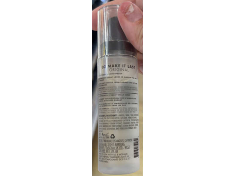 Milani Make It Last Original Natural Finish Setting Spray, Glycerin & Niacinamide, 2.03 fl oz/60 mL