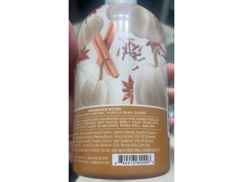 Slatkin&Co. HomeWorx Spiced Vanilla Pumpkin Gel Hand Soap, Essential Oils, 22 fl oz/650 mL