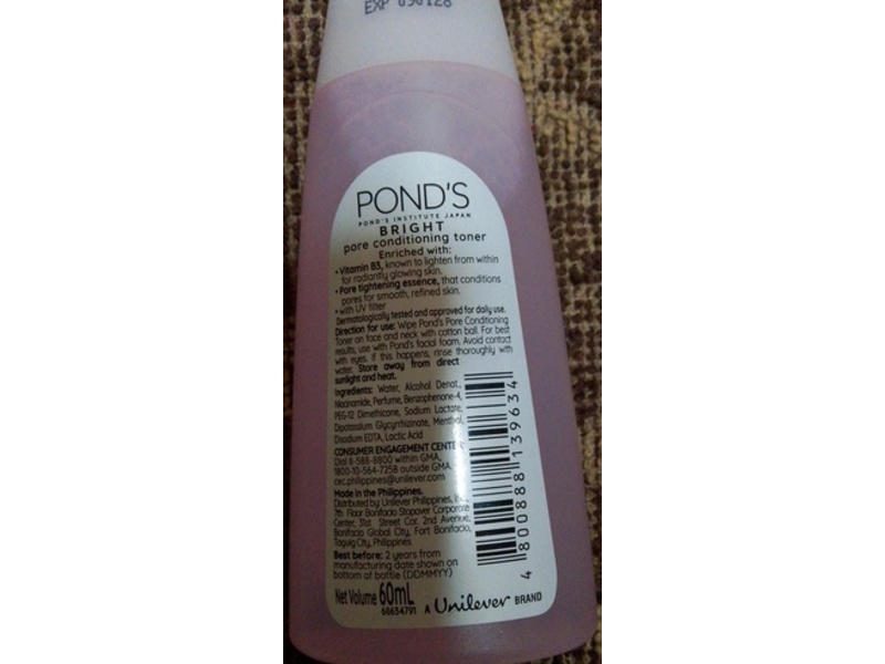 Pond's Bright Pore Conditioning Toner, Vitamin B3, 60 mL
