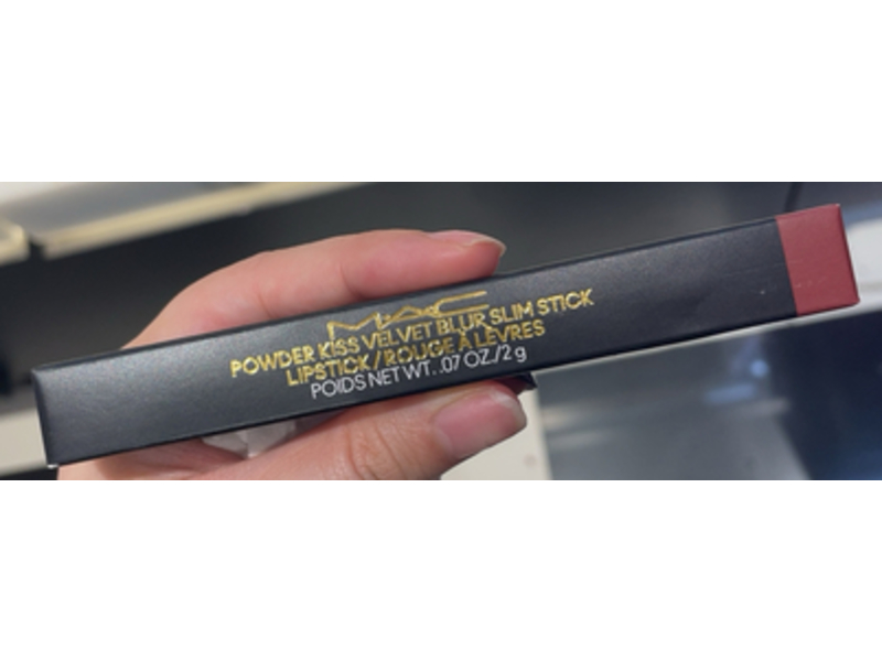 M.A.C Powder Kiss Velvet Blur Slim Lipstick, Rose Mary, 0.07 oz/2 g