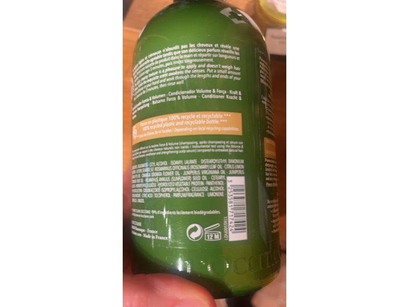 L'Occitane en Provence Volume & Strength Conditioner, 16.9 fl oz/500 mL