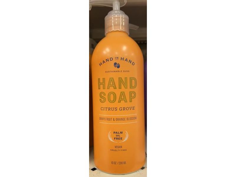 Hand In Hand Soap Citrus Grove Hand Soap, Grapefruit & Orange Blossom, 10 oz/296 mL