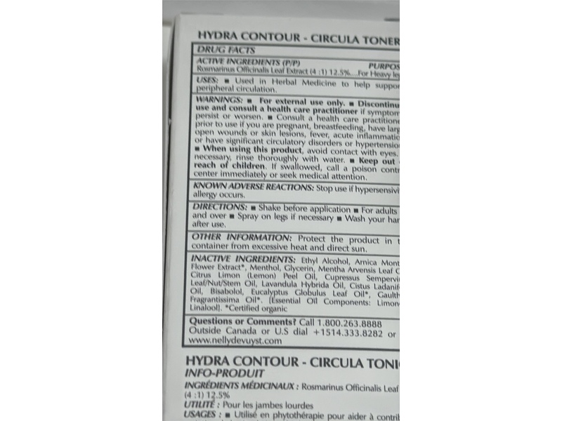 Nelly De Vuyst Hydra Contour Circula Toner, 1 fl oz/30 mL