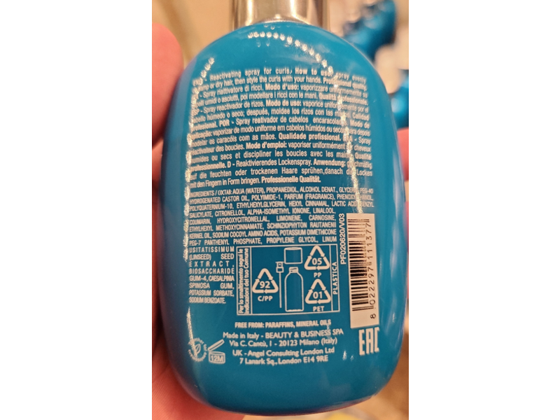 Alfaparf Milano Semi Di Lino Curls Reactivating Spray, 4.23 fl oz/125 mL