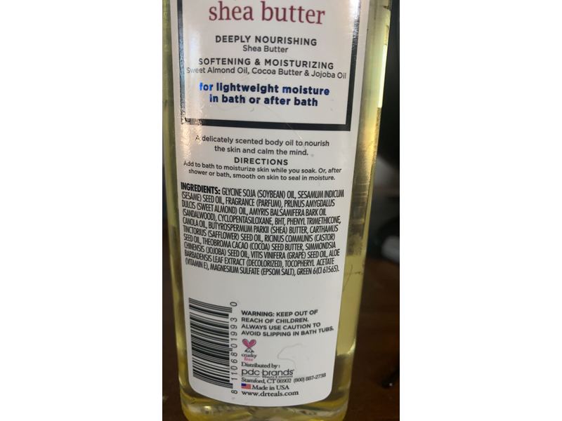 Dr Teal's Ultra Rich Moisturizing Bath & Body Oil, Shea Butter & Essential Oil, 8.8 fl oz/260 mL