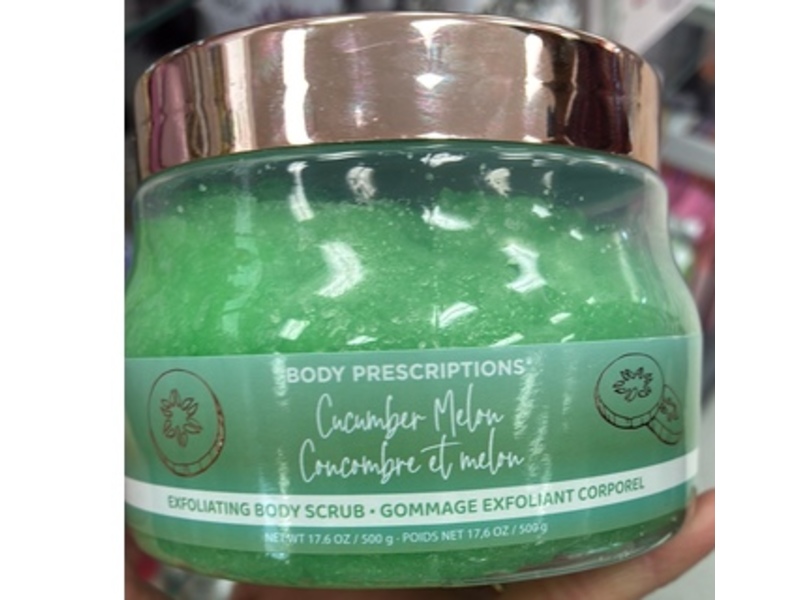 Body Prescriptions Exfoliating Body Scrub, Cucumber Melon, 17.6 oz/500 g