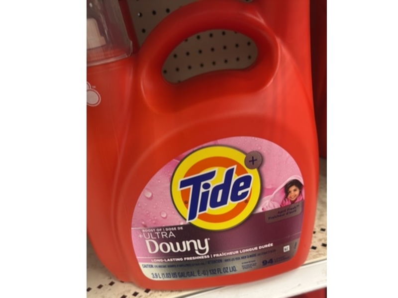 Tide Ultra Downy Laundry Detergent, April Fresh, 94 Loads, 132 fl oz/3.9 L