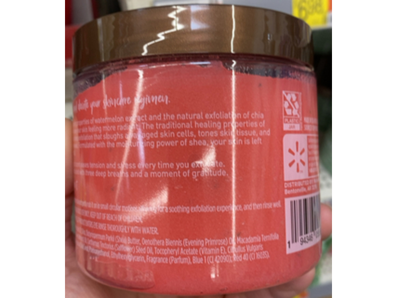Walmart Shea Sugar Scrub, Watermelon Extract & Chia Seeds, 18 oz/510 g