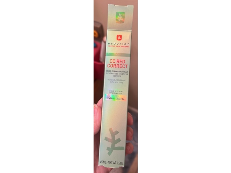 Erborian CC Red Correct Cream Sunscreen, SPF 25, Centella Asiatica, 1.5 oz/45 mL
