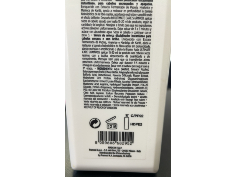 Framesi Morphosis Ultimate Care Maximizer, Step 2, 33.8 fl oz/1000 mL