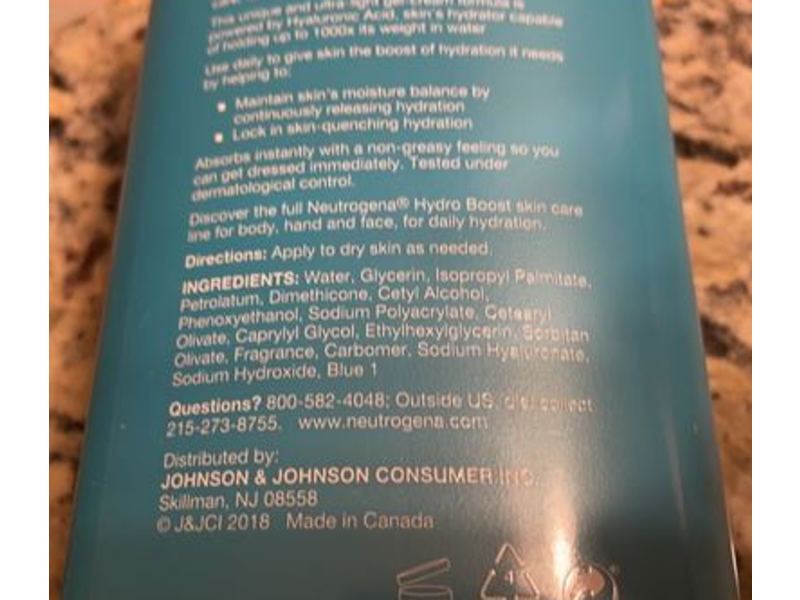 Neutrogena Hydro Boost Hydrating Body Gel Cream, 16 oz/453 g