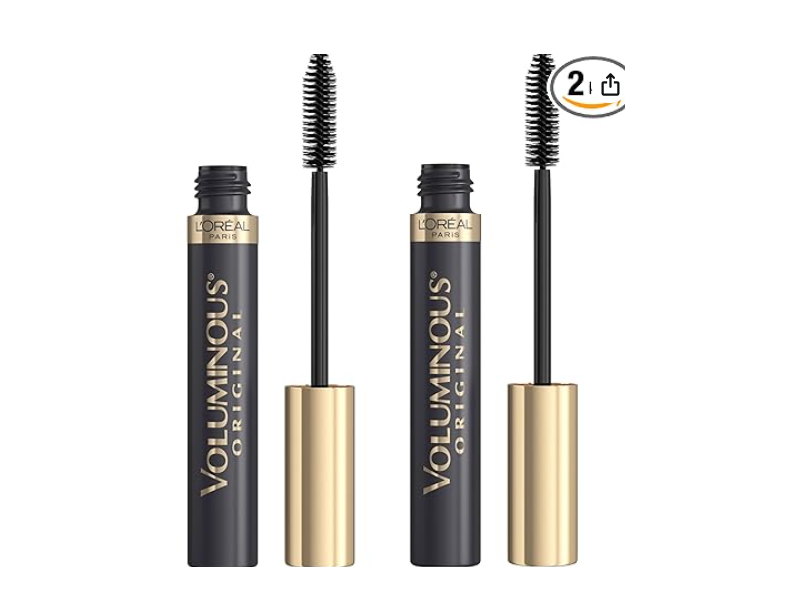 L’Oreal Paris Voluminous Original Mascara, Blackest Blast, 0.28 fl oz/8 mL, Pack Of 2