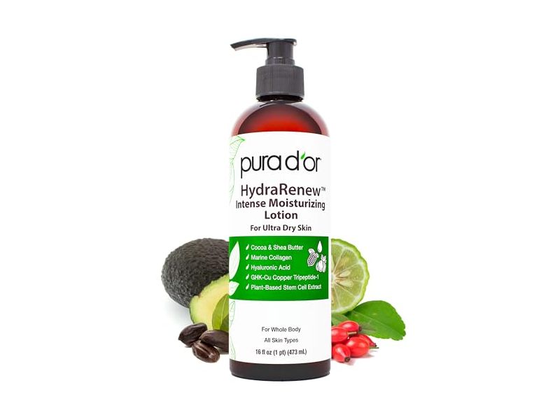 Pura D'or Hydra Renew Intense Moisturizing Lotion, Ultra Dry Skin, 16 oz/473 mL