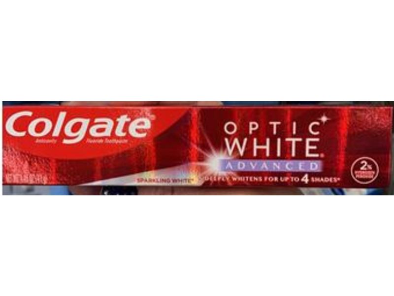 Colgate Optic White Advanced Toothpaste, Sparking White, 1.45 oz/41 g, Pack Of 2