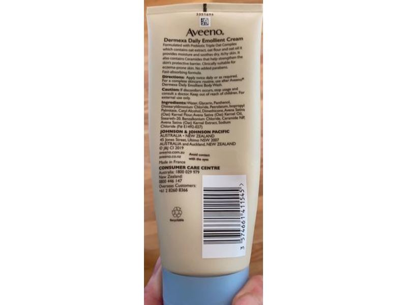 Aveeno Dermexa Daily Emollient Cream, Fragrance Free, 200 mL