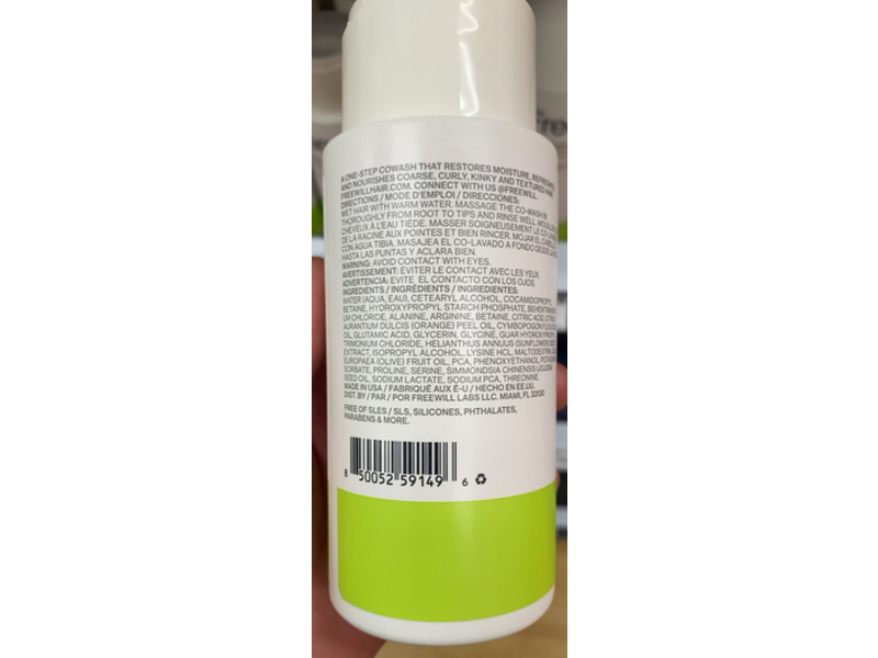 Freewill Curl Moisture Replenishing Co-Wash, 8.5 fl oz/250 mL