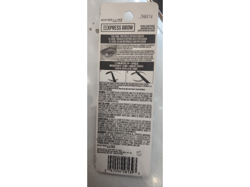Maybelline Express Brow Ultra Slim Pencil, 264 Black, 0.003 oz
