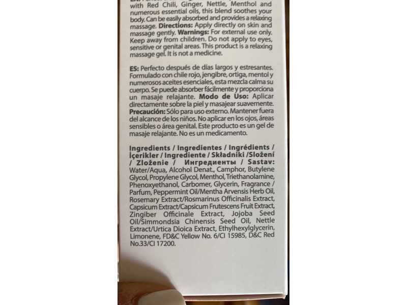 Farmasi Dr. C. Tuna Massage Gel, Paprika & Chili Balsam, 5.1 fl oz/150 mL