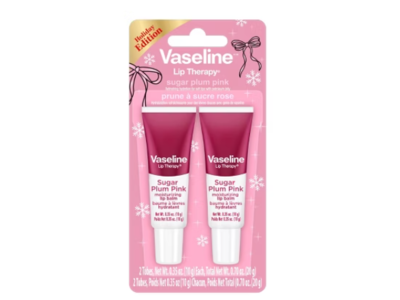 Vaseline Moisturizing Lip Balm, Sugar Plum Pink, 0.35 oz/10 g, Pack Of 2