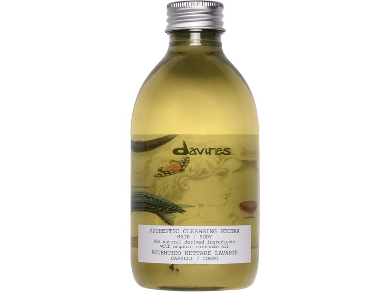 Davines Hair & Body Authentic Cleansing Nectar, Organic Carathame Oil, 9.47 fl oz/280 mL