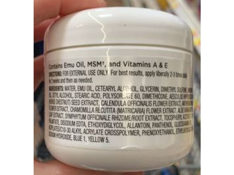 Equate Emu Oil Cream, Fragrance Free, 4 oz/113 g