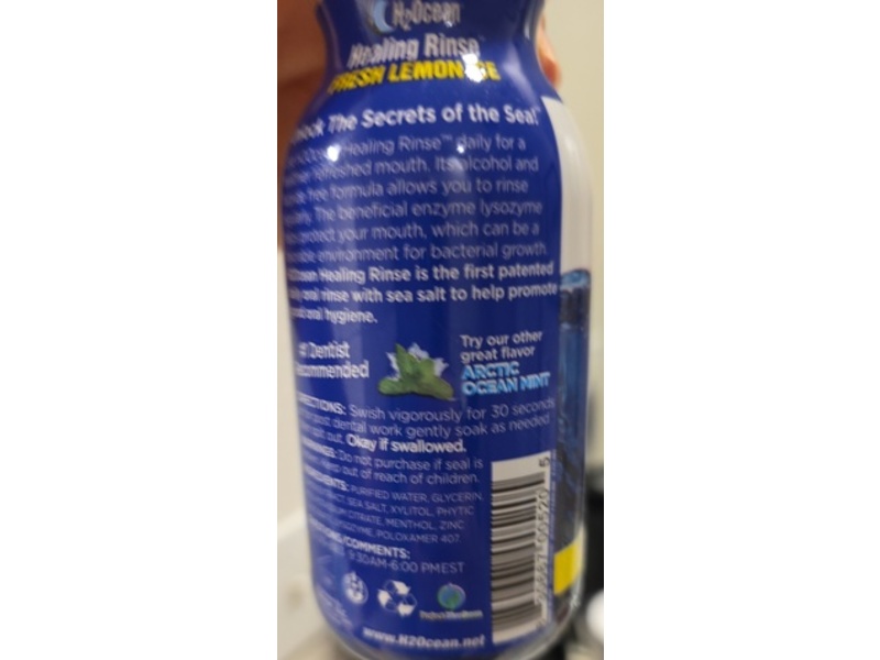 H2Ocean Sea Salt Healing Rinse, Fresh Lemon Ice, 8 fl oz/236 mL