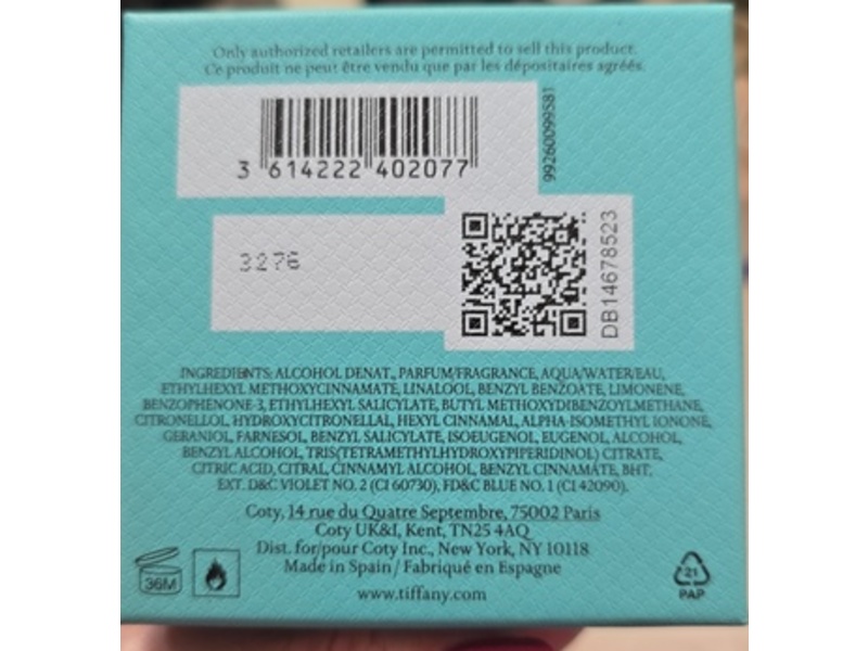 Tiffany & Co. Eau De Parfum Spray, 2.5 fl oz/75 mL