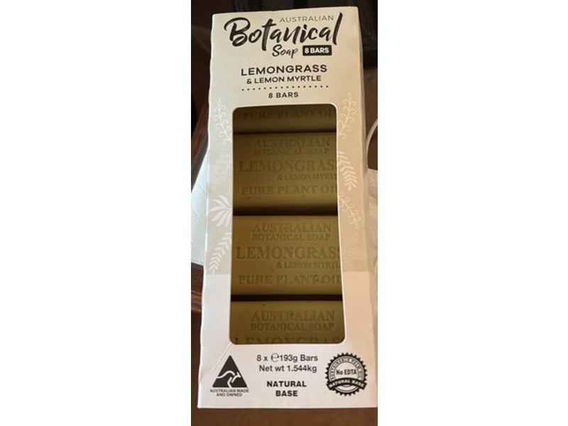 Australian Botanical Soap Bars, Lemongrass & Lemon Myrtle, 193 g, 8 Count