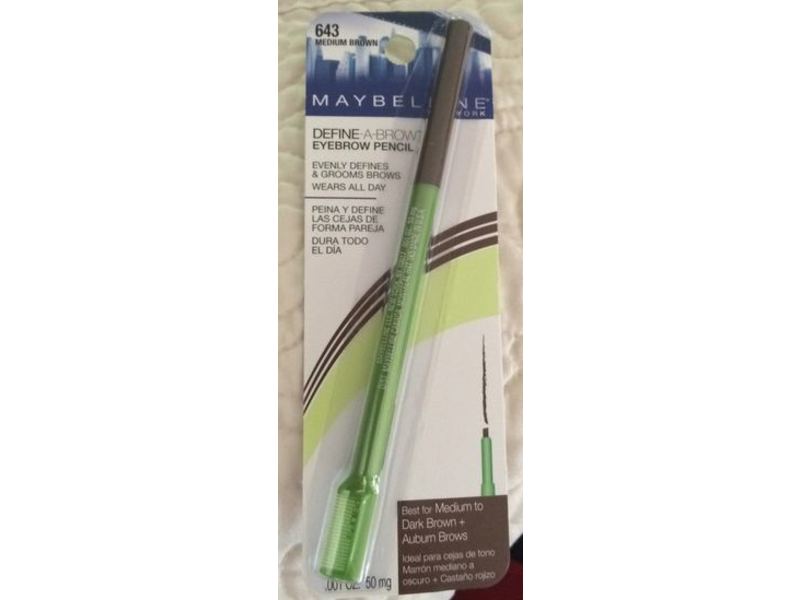 Maybelline New York Define-A-Brow Eyebrow Pencil, 643 Medium Brown, 0.001 oz/50 mg