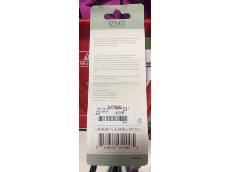 Izme New York Hydrating Lip Oil, Strawberry