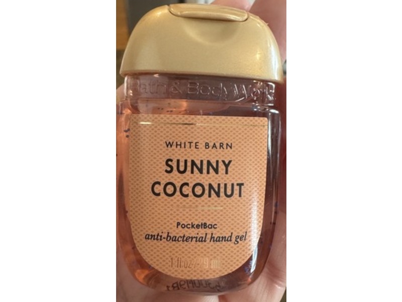 Bath & Body Works White Barn Anti-Bacterial Hand Gel, Sunny Coconut, 1 fl oz/29 mL