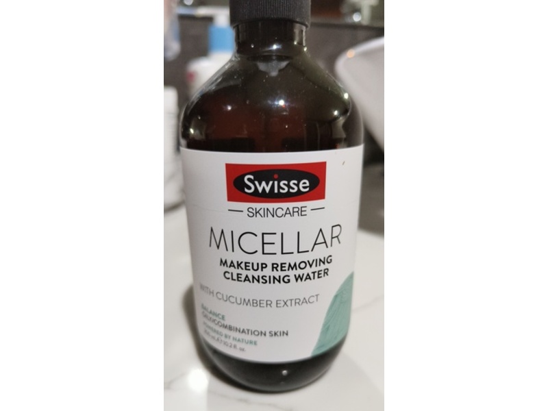 Swisse Skincare Micellar Makeup Removing Cleansing Water, Cucumber Extract, 10.2 fl oz/300 mL